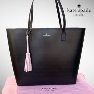 Kate Spade Wright Place Karla Smooth Leather Tote in Black $349